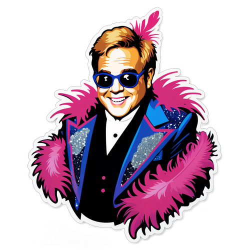 Fargerik Elton John-klistremerke