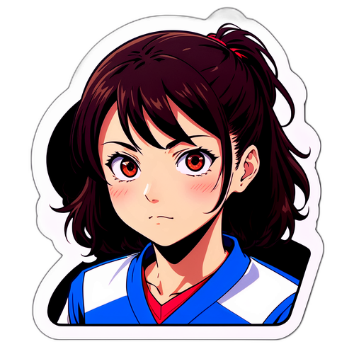 試合前の高田美由の集中した表情