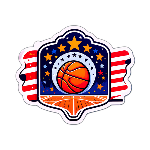 Walang kapantay na sticker ng basketball court