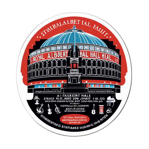 Kommemorativ klistermærke af Royal Albert Hall scenen