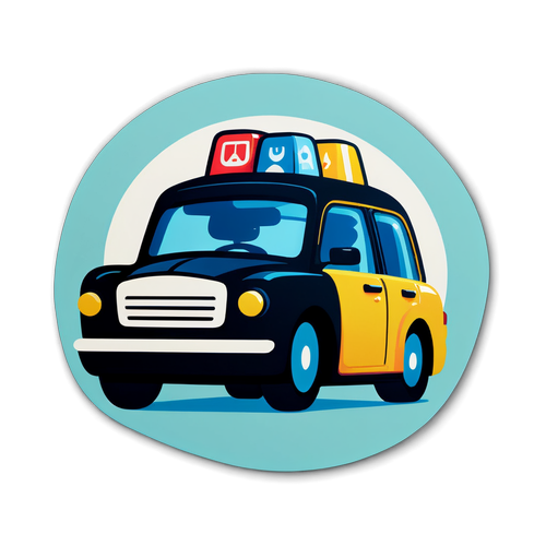 Autocollant Uber avec voiture stylisée