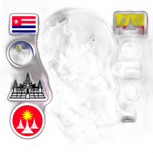 สติ๊กเกอร์ธีมประเทศไทยและกัมพูชา พร้อมแผนที่