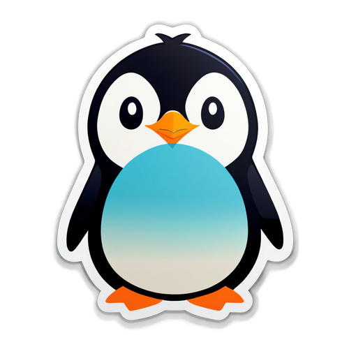 Modernong Penguin Sticker: Kakaibang Disenyo na Magpapaantig sa Iyong Puso!