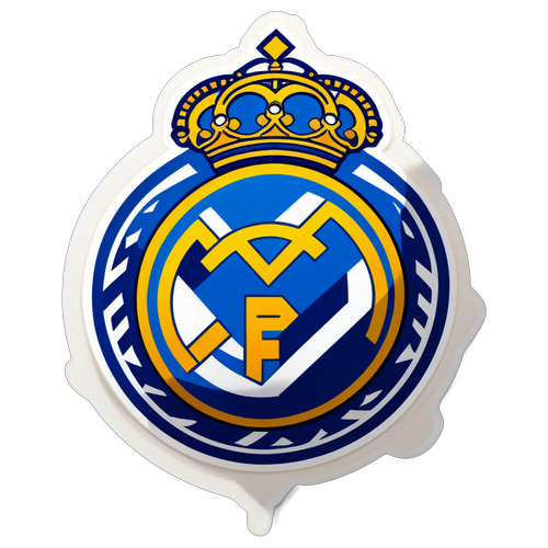 Desain Stiker Menakjubkan Real Madrid: Simbol Kejayaan dan Trofi Liga Champions dalam Biru dan Putih!