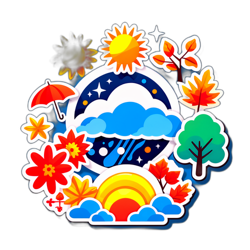 時尚天氣預報貼紙