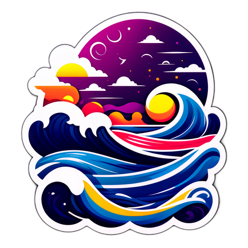 Порт Дизайн – Виценте жил: яркие волны и элементы порта создают яркую картину.