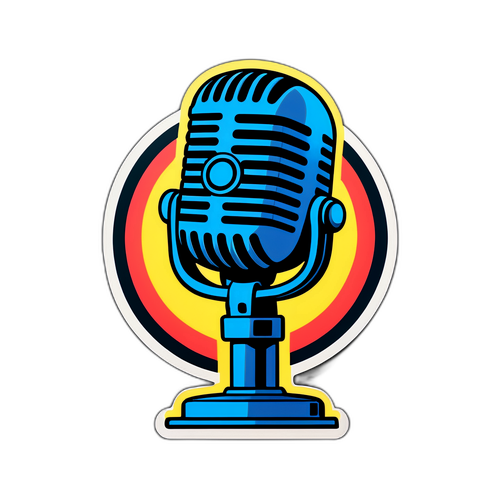 懐かしい文化放送のアイコンマイクのステッカー