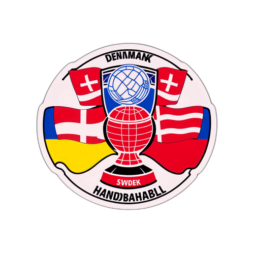 Sticker med Danmarks og Sveriges håndboldhold