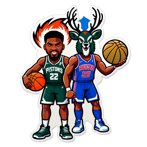 Pistons vs. Bucks: Karibal sa Kakulangan! Sikat na Cartoon Sticker na Hindi Mo Maaanok!