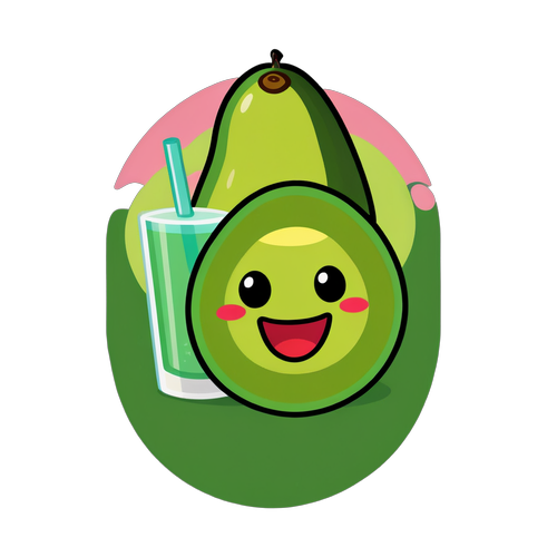 Die Fröhlichkeit in Ihrem Leben: Entdecken Sie den zauberhaften Avocado-Sticker mit Herz!