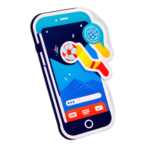 Sticker mô phỏng điện thoại với ứng dụng thể thao