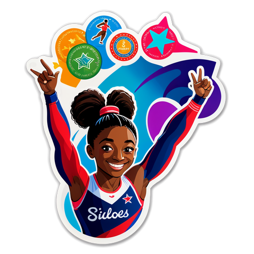 Unleash Your Inner Champion! Celebrate Simone Biles with These Vibrant Stickers!