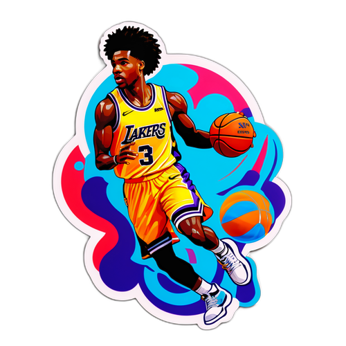 Dynamic Basketball Dribbler Sticker
