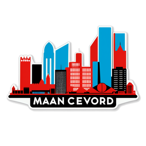 Desain Stiker Skyline Ikonik Manchester: 'Man City vs Feyenoord'