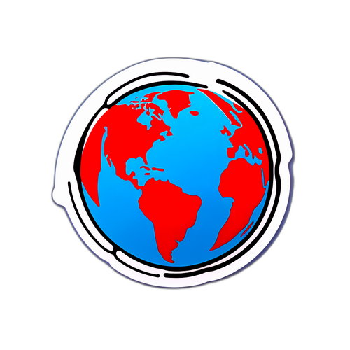 Design di adesivo con il logo CNN e un globo