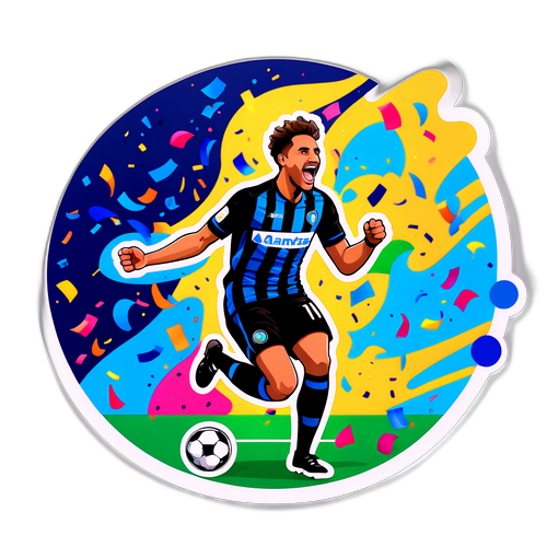 Jucător Atalanta celebrând un gol