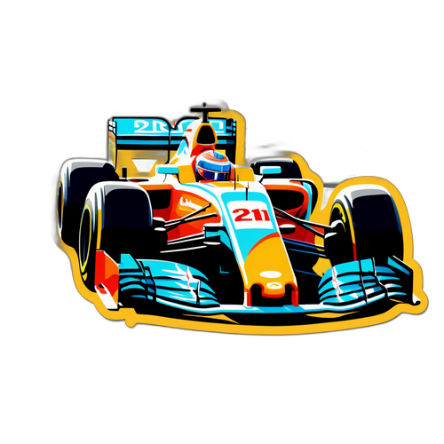 Гордый гоночный автомобиль на захватывающей трассе F1