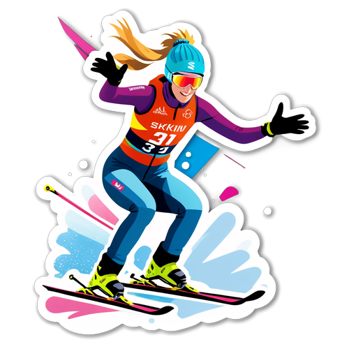 Vibrant Skisticker av Mikaela Shiffrin