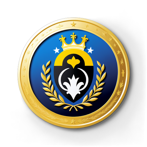 Sticker van het NAC Breda-logo binnen een gouden medaille