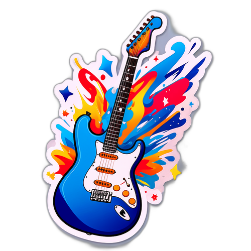 Electric Blues Guitar Sticker