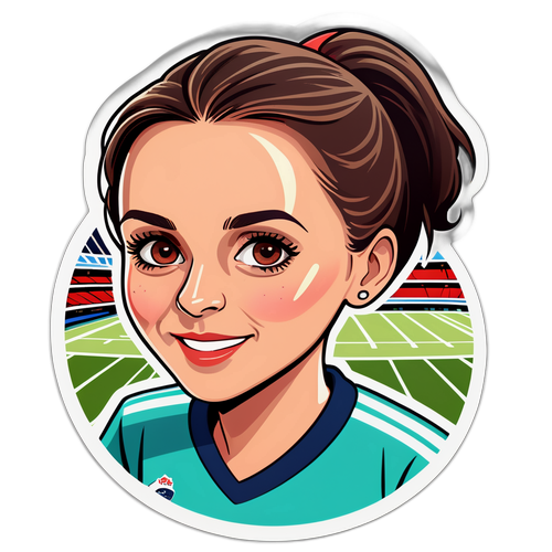 Aufkleber von Esther Sedlaczek im Sportberichterstattung
