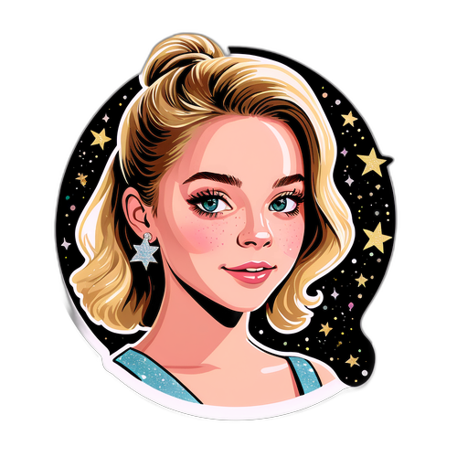 Glamoureuze portretsticker van Sydney Sweeney