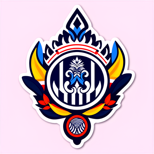 Stiker Emblem Alianza Lima dengan Elemen Tradisional Peru