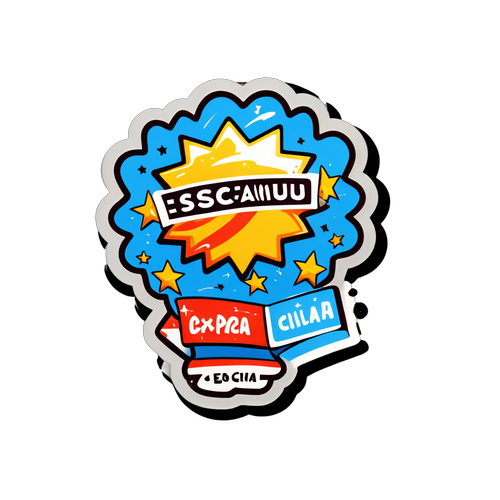 Eine Sticker, die die berühmtesten ESC-Gewinner zeigt, im Cartoon-Stil skizziert, um Nostalgie zu wecken