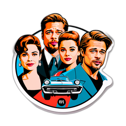 Retro filmový plakát se Synergickou grafikou Brada Pitta a jeho kolegů
