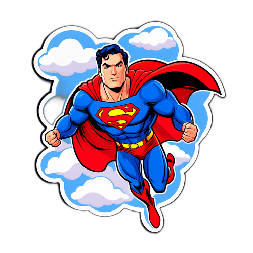 Superhelte-tema klistermærke med Superman