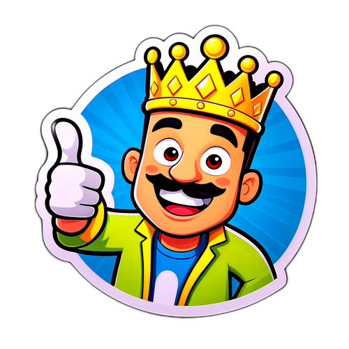 מדבקת דמות קרטון ידידותית