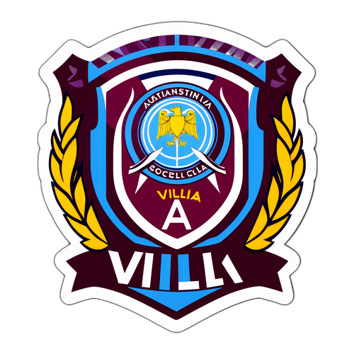 Logo Aston Villa dengan Grafis Sepak Bola