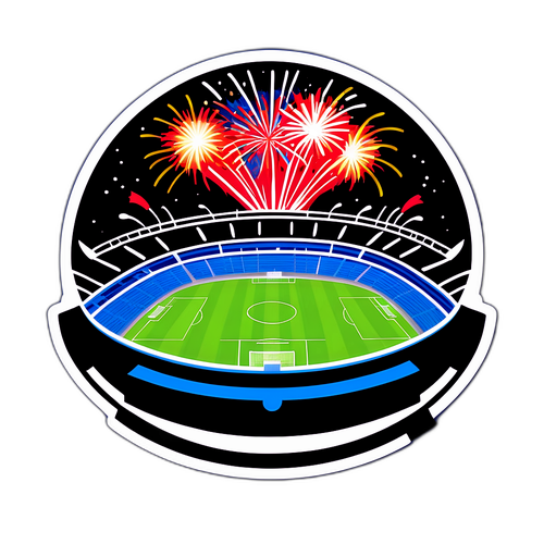 인터와 밀란의 경기장 불꽃놀이