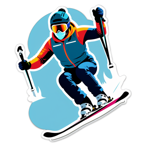 Actionreiche alpine Ski-Illustration