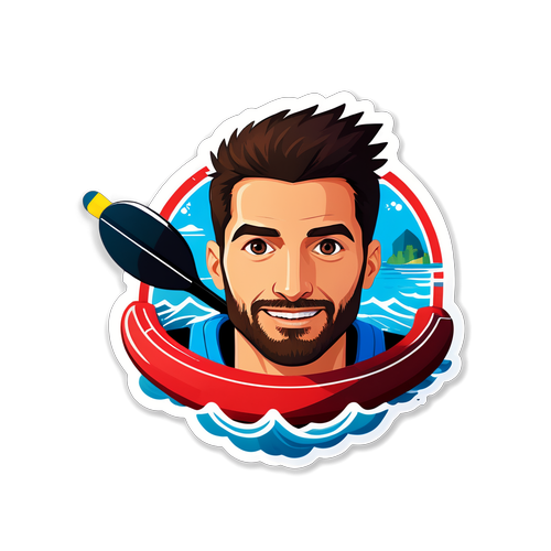 Le Sticker Éblouissant de Tony Estanguet : Un Voyage Aquatique Inoubliable dans le Monde du Kayak!