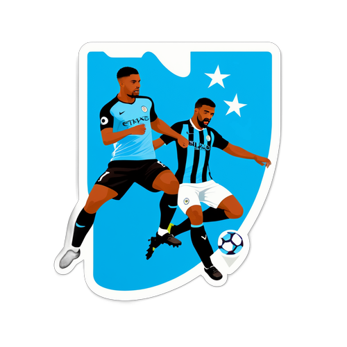 뉴캐슬과 맨시티의 축구 경기를 담은 스티커