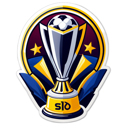 Europa League Sticker met Trofee en Bal