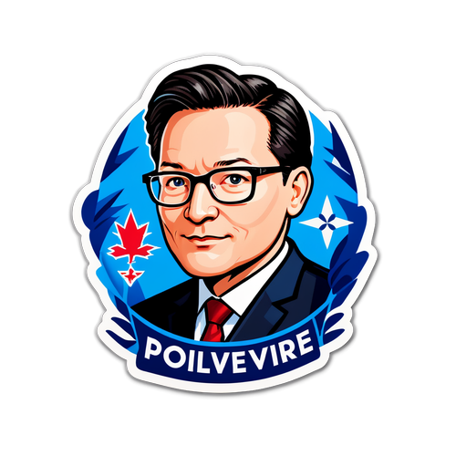 Autocollant avec le logo de Pierre Poilievre et des éléments politiques inspirants