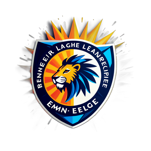 Mosaický design s paprsky slunce a logem Premier League