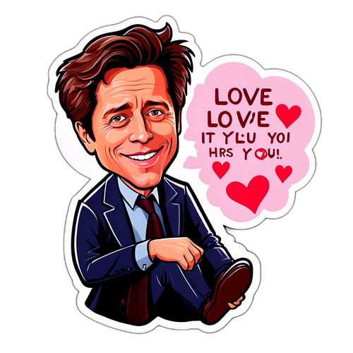 Caricatură amuzantă a lui Hugh Grant