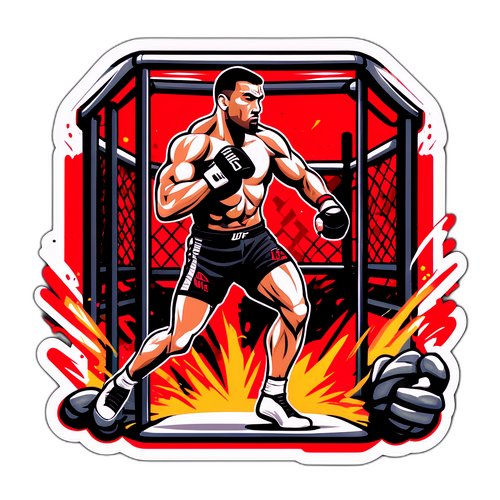 Dynamisk UFC-klistremerke med MMA-kjempere