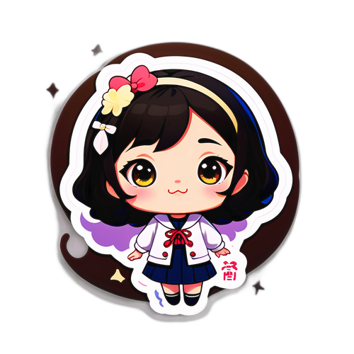 정유미 팬들을 위한 귀여운 애니메이션 캐릭터 스티커