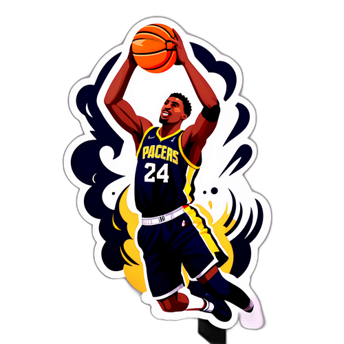 Autocollant d'un joueur de basket en plein dunk