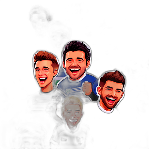 Színes és vidám szurkolói arckifejezések