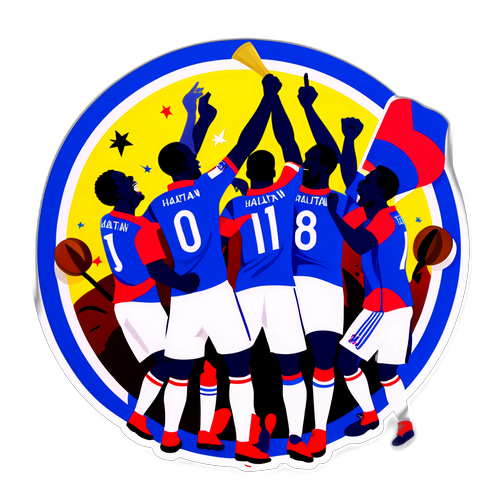 Joueurs haïtiens célébrant un but