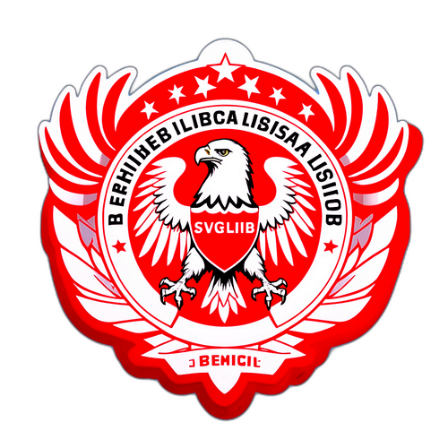 Kreativer Sticker von Benfica Lissabon mit dem Adleremblem und roten Akzenten