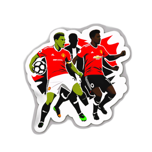 Stiker Dinamis Pertandingan Manchester United vs Fulham