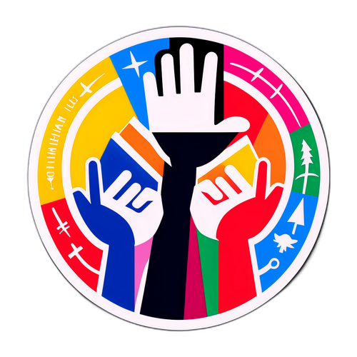 Adesivo de Celebração dos Direitos Humanos