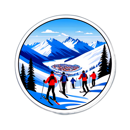 Sticker cu Davos acoperit de zăpadă