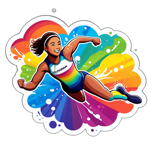 欢快的跳水女运动员图案